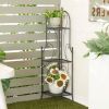 Indoor/Outdoor 3-Shelf Black Metal Corner Bakers Rack Plant Stand