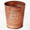 Bathroom Bedroom Metal Trash Can Waste Basket in Copper Finish