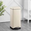 8-Gallon Retro Stainless Steel Step-On Trash Can in Light Almond Beige Finish