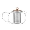 28 oz Glass Teapot with Removeable Rose Gold Stainless Steel Infuser