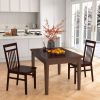 Set of 2- Modern Farmhouse Dark Wood High Back Dining Chair 280 lbs. Max Weight