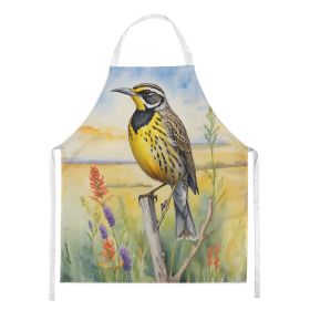 Kansas Western Meadowlark Apron Cooking Kitchen Server Baking Crafts Gardening for Adult Women Men, Unisex, Large, Multicolor