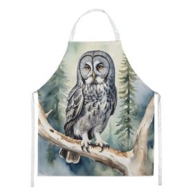 Great Gray Owl Apron Cooking Kitchen Server Baking Crafts Gardening for Adult Women Men, Unisex, Large, Multicolor