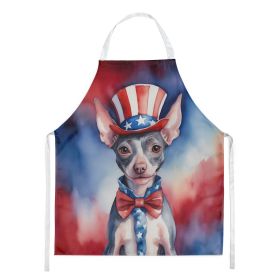 American Hairless Terrier Patriotic American Apron Cooking Kitchen Server Baking Crafts Gardening for Adult Women Men, Unisex, Large, Multicolor