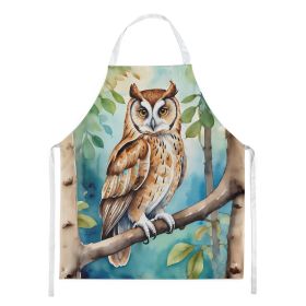 Oriental Bay Owl Apron Cooking Kitchen Server Baking Crafts Gardening for Adult Women Men, Unisex, Large, Multicolor