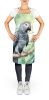 African Grey Parrot Apron Cooking Kitchen Server Baking Crafts Gardening for Adult Women Men, Unisex, Large, Multicolor