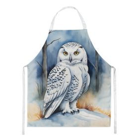 Snowy Owl Apron Cooking Kitchen Server Baking Crafts Gardening for Adult Women Men, Unisex, Large, Multicolor