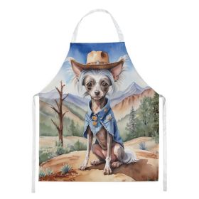 Chinese Crested Cowboy Welcome Apron Cooking Kitchen Server Baking Crafts Gardening for Adult Women Men, Unisex, Large, Multicolor