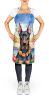 Doberman Pinscher Luau Apron Cooking Kitchen Server Baking Crafts Gardening for Adult Women Men, Unisex, Large, Multicolor