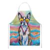 Boston Terrier Hippie Dawg Apron Cooking Kitchen Server Baking Crafts Gardening for Adult Women Men, Unisex, Large, Multicolor