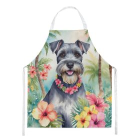 Schnauzer Luau Apron Cooking Kitchen Server Baking Crafts Gardening for Adult Women Men, Unisex, Large, Multicolor