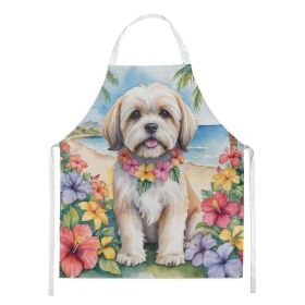 Lhasa Apso Luau Apron Cooking Kitchen Server Baking Crafts Gardening for Adult Women Men, Unisex, Large, Multicolor