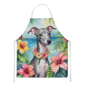 Italian Greyhound Luau Apron Cooking Kitchen Server Baking Crafts Gardening for Adult Women Men, Unisex, Large, Multicolor