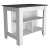 Rockaway 3-Shelf Kitchen Island White and Onix