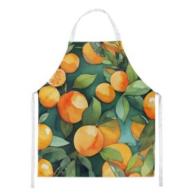 Florida Orange Blossom in Watercolor Apron Cooking Kitchen Server Baking Crafts Gardening for Adult Women Men, Unisex, Large, Multicolor