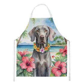 Weimaraner Luau Apron Cooking Kitchen Server Baking Crafts Gardening for Adult Women Men, Unisex, Large, Multicolor