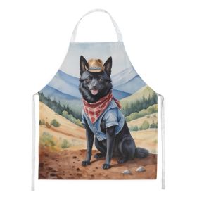 Schipperke Cowboy Welcome Apron Cooking Kitchen Server Baking Crafts Gardening for Adult Women Men, Unisex, Large, Multicolor