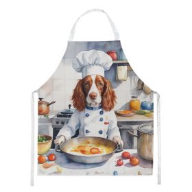 Welsh Springer Spaniel The Chef Apron Cooking Kitchen Server Baking Crafts Gardening for Adult Women Men, Unisex, Large, Multicolor