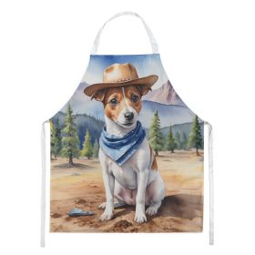 Jack Russell Terrier Cowboy Welcome Apron Cooking Kitchen Server Baking Crafts Gardening for Adult Women Men, Unisex, Large, Multicolor