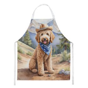 Goldendoodle Cowboy Welcome Apron Cooking Kitchen Server Baking Crafts Gardening for Adult Women Men, Unisex, Large, Multicolor