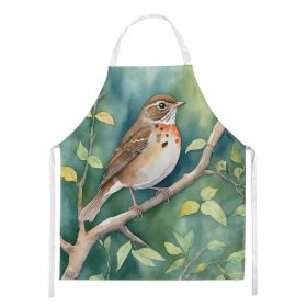 Vermont Hermit Thrush Apron Cooking Kitchen Server Baking Crafts Gardening for Adult Women Men, Unisex, Large, Multicolor