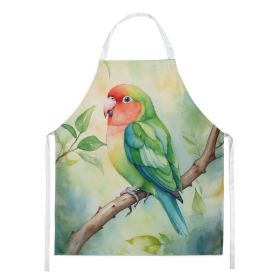 Peachfaced Lovebird Apron Cooking Kitchen Server Baking Crafts Gardening for Adult Women Men, Unisex, Large, Multicolor