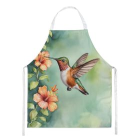 Rufous Hummingbird Apron Cooking Kitchen Server Baking Crafts Gardening for Adult Women Men, Unisex, Large, Multicolor