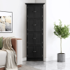 Tall Storage Cabinet with Doors and 4 Shelves for Living Room, Kitchen, Office, Bedroom, Bathroom, Modern, Black