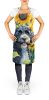 Portuguese Water Dog in Sunflowers Apron Cooking Kitchen Server Baking Crafts Gardening for Adult Women Men, Unisex, Large, Multicolor