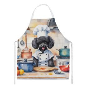 Black Poodle The Chef Apron Cooking Kitchen Server Baking Crafts Gardening for Adult Women Men, Unisex, Large, Multicolor