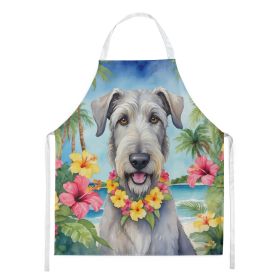 Irish Wolfhound Luau Apron Cooking Kitchen Server Baking Crafts Gardening for Adult Women Men, Unisex, Large, Multicolor