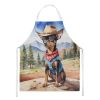 Miniature Pinscher Cowboy Welcome Apron Cooking Kitchen Server Baking Crafts Gardening for Adult Women Men, Unisex, Large, Multicolor