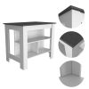 Rockaway 3-Shelf Kitchen Island White and Onix