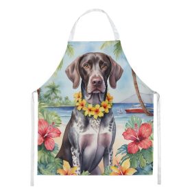 German Shorthaired Pointer Luau Apron Cooking Kitchen Server Baking Crafts Gardening for Adult Women Men, Unisex, Large, Multicolor