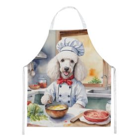 White Poodle The Chef Apron Cooking Kitchen Server Baking Crafts Gardening for Adult Women Men, Unisex, Large, Multicolor