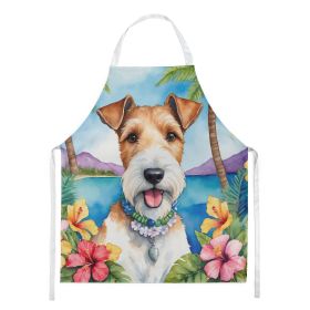 Fox Terrier Luau Apron Cooking Kitchen Server Baking Crafts Gardening for Adult Women Men, Unisex, Large, Multicolor