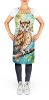 Oriental Bay Owl Apron Cooking Kitchen Server Baking Crafts Gardening for Adult Women Men, Unisex, Large, Multicolor