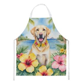 Yellow Labrador Retriever Luau Apron Cooking Kitchen Server Baking Crafts Gardening for Adult Women Men, Unisex, Large, Multicolor