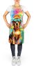 Dachshund Hippie Dawg Apron Cooking Kitchen Server Baking Crafts Gardening for Adult Women Men, Unisex, Large, Multicolor