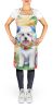 Coton de Tulear Luau Apron Cooking Kitchen Server Baking Crafts Gardening for Adult Women Men, Unisex, Large, Multicolor