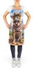 German Shepherd Cowboy Welcome Apron Cooking Kitchen Server Baking Crafts Gardening for Adult Women Men, Unisex, Large, Multicolor