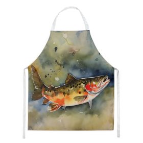 Brook Trout Apron Cooking Kitchen Server Baking Crafts Gardening for Adult Women Men, Unisex, Large, Multicolor