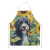 Portuguese Water Dog in Sunflowers Apron Cooking Kitchen Server Baking Crafts Gardening for Adult Women Men, Unisex, Large, Multicolor