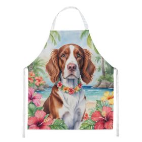 Welsh Springer Spaniel Luau Apron Cooking Kitchen Server Baking Crafts Gardening for Adult Women Men, Unisex, Large, Multicolor