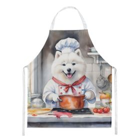 Samoyed The Chef Apron Cooking Kitchen Server Baking Crafts Gardening for Adult Women Men, Unisex, Large, Multicolor