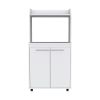 Kitchen Cart Totti, Double Door Cabinet, One Open Shelf, Two Interior Shelves, White Finish