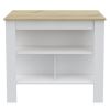 Rockaway 3-Shelf Kitchen Island White and Light Oak