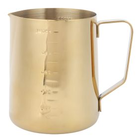 Stainless Steel Coffee Milk Frothing Cup Pitcher Jug with Scale for Home Coffee Latte ArtGold 600ML (Option: 600ML-golden)