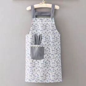 1pc Polyester Cotton Apron, Cute Rabbit Ears Apron, Adjustable Strap And Large Pockets Apron, Kitchen Cooking Baking Bib Apron, Chef Apron (Color: Grey)