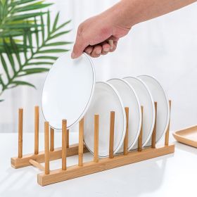 1pc Bamboo Dish Plate Bowl Drainer Storage; Cup Book Pot Lid Cutting Board Drying Rack; Stand Drainer Storage Holder Organizer Kitchen Cabinet; K (Material: Bamboo)